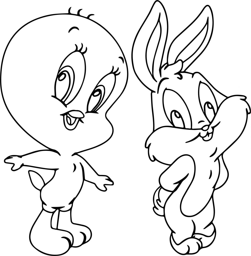 Tweety Bugs Cartoon Baby Small Coloring Page - Wecoloringpage.com