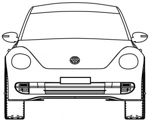 Vw Volkswagen Beetle Front View Coloring Page