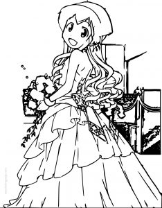 Wedding Squid Girl Coloring Page