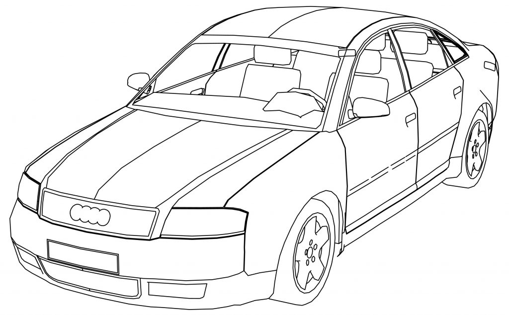 Audi A6 Inside And Outside Coloring Page - Wecoloringpage.com