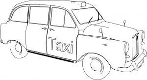 Austin Taxi Car Coloring Page