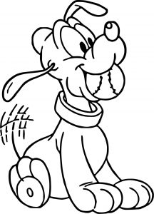 Baby Pluto Catch Ball Coloring Page
