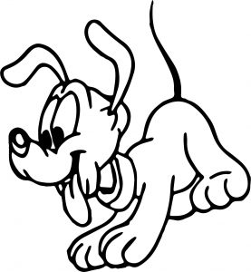 Baby Pluto Smile Dog Coloring Page