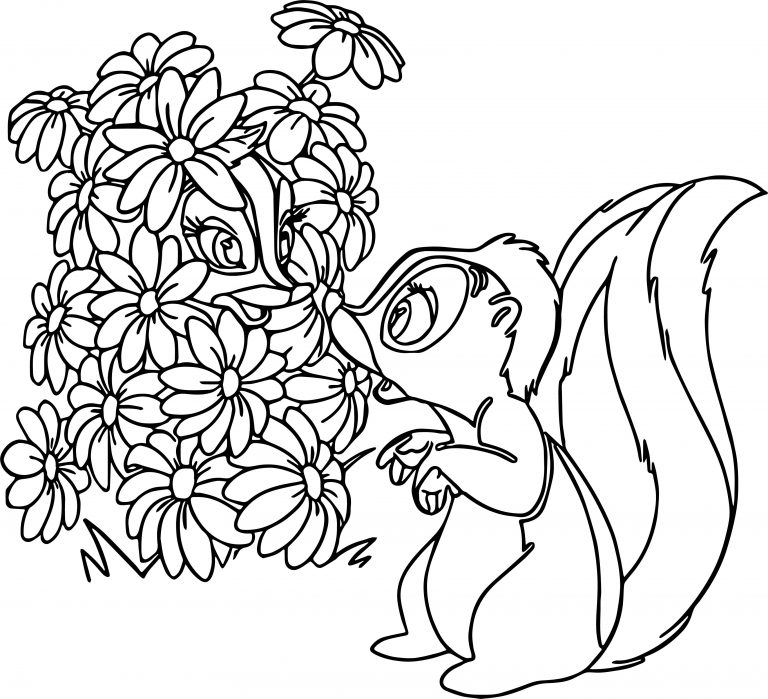 Bambi Flowerf Polecat Skunk Coloring Pages Wecoloringpage | The Best ...