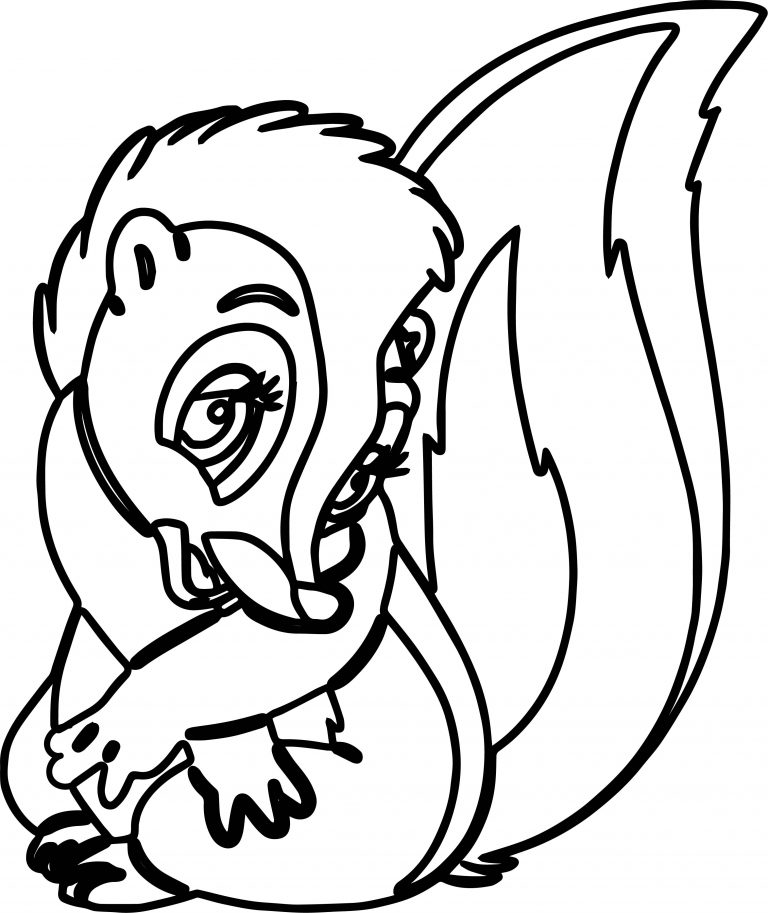 Bambi S Flower The Skunk Flower Shy Coloring Pages - Wecoloringpage.com