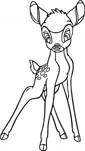Bambi Staring Coloring Pages