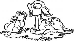 Bambi Thumper And Bunny Sleep Coloring Pages