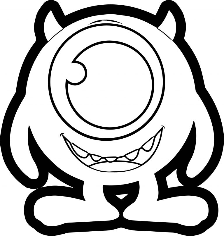 Big Face Cartoon Monster Coloring Page - Wecoloringpage.com