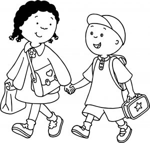 Caillou Clementine Coloring Page