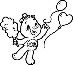 Care Bears Balloon Fly Adventures in Care A Lot Coloring Page