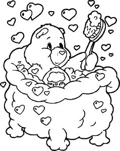 Care Bears Bath Coloring Page