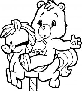 Care Bears Horse Adventures in Care A Lot Coloring Page