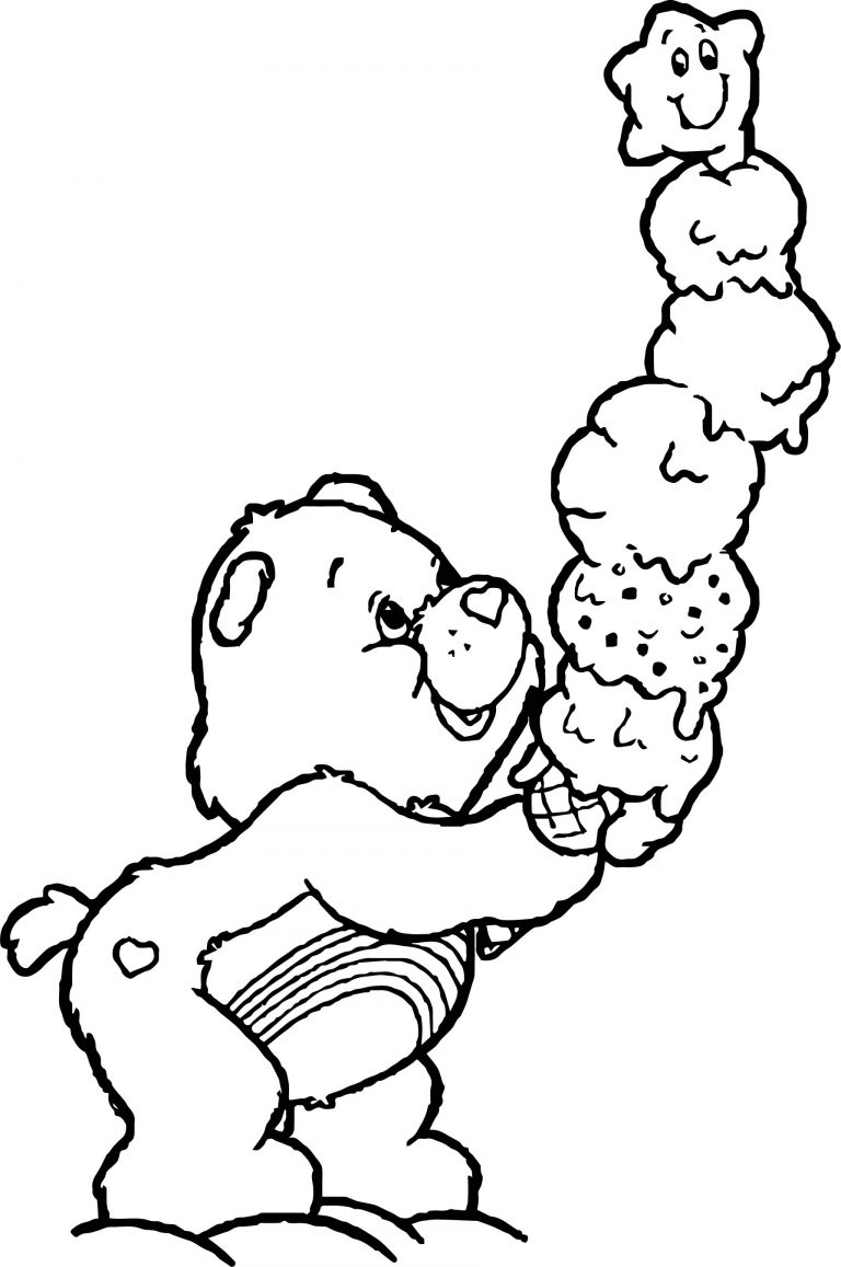 Care Bears Ice Cream Coloring Page | Wecoloringpage.com