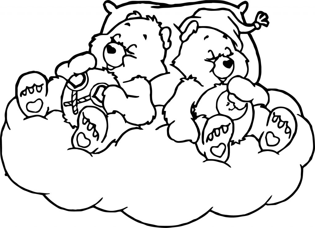 Care Bears Sleeping Bed Coloring Page - Wecoloringpage.com