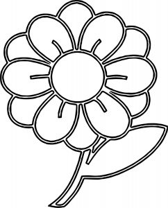 Clipart Flower With Stem Illustration Of A Flower With Coloring Page
