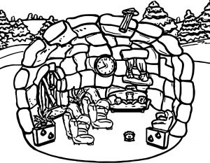 Club Penguin Room Coloring Page