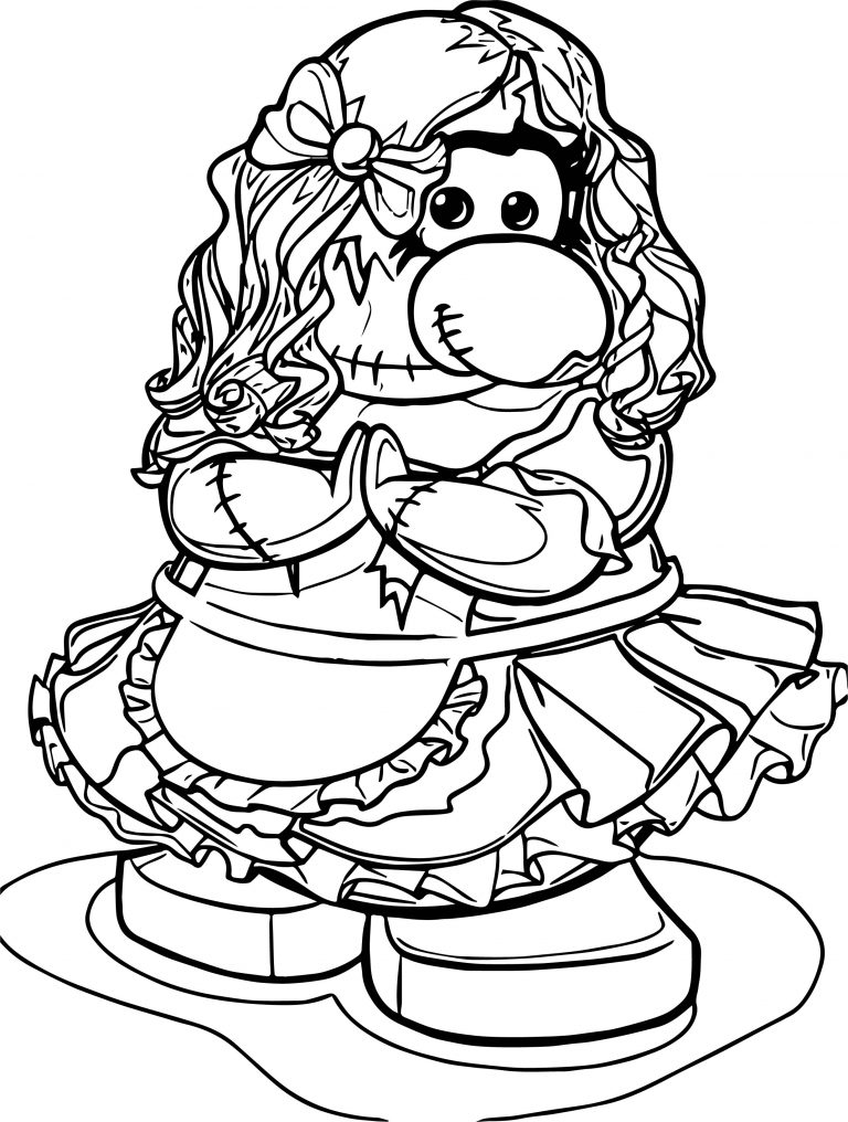 Club Penguin Toy Girl Coloring Page - Wecoloringpage.com