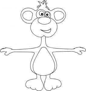 Comic Cartoon Funny Monkey Coloring Page