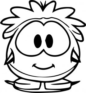 Cute Character Club Penguin Coloring Page