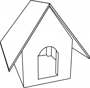 Dog House Cartoon Coloring Page