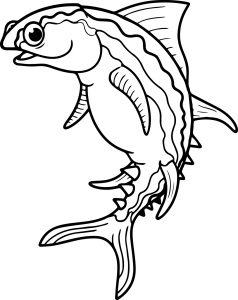 Download Cartoon Fish Coloring Page Sheet