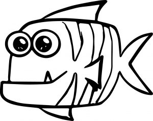 Fat Cartoon Fish Coloring Page Sheet