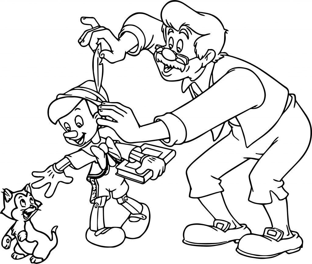 coloring pages of figaro pinocchio