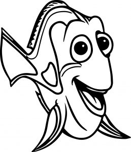 Happy Cartoon Fish Coloring Page Sheet