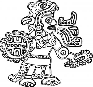 New Aztec Figure Coloring Page