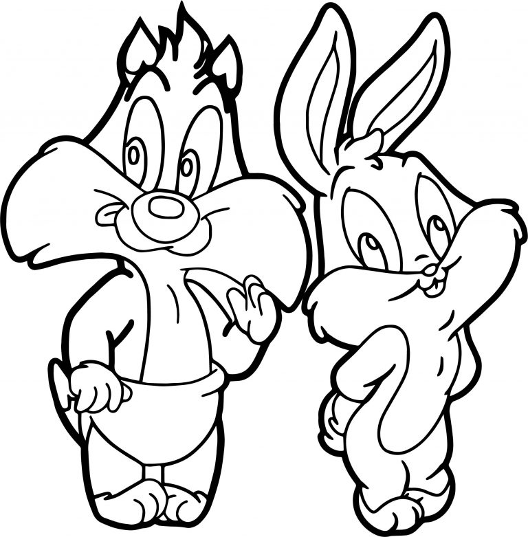 Outline Baby Bugs Bunny Face Baby Sylvester And Baby Bugs Bunny ...