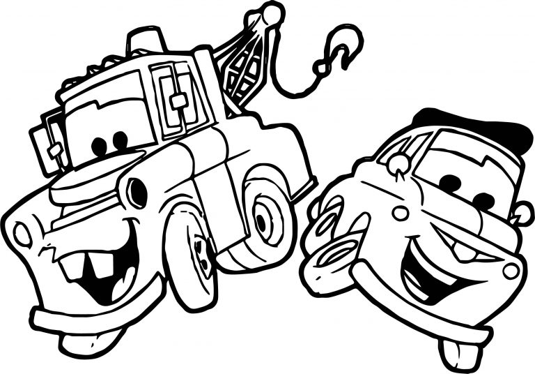 Pulling A Car Disney Cars Coloring Page | Wecoloringpage.com