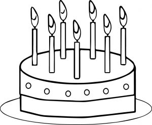 Short Birthday Cake Coloring Page