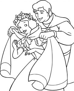 Snow White And The Prince Cold Weather Coloring Page
