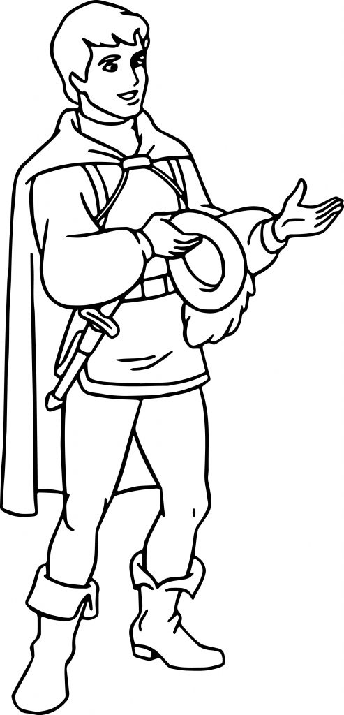 Snow White And The Prince Hat Coloring Page - Wecoloringpage.com