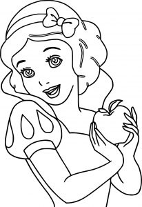 Snow White Apple Coloring Page