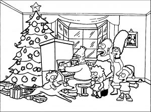 The Simpsons Xmas Coloring Page