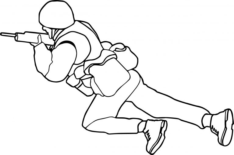 The Soldier Crawls Coloring Page | Wecoloringpage.com