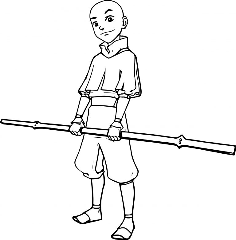 Aang Avatar Stick Coloring Page - Wecoloringpage.com