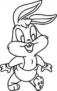 Baby Bugs Bunny Sweet Cartoon Coloring Page
