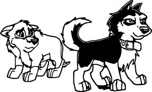 Balto And Steele As Pups Wolf Coloring Page
