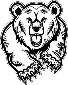 Bear Attack Mascot Coloring Page