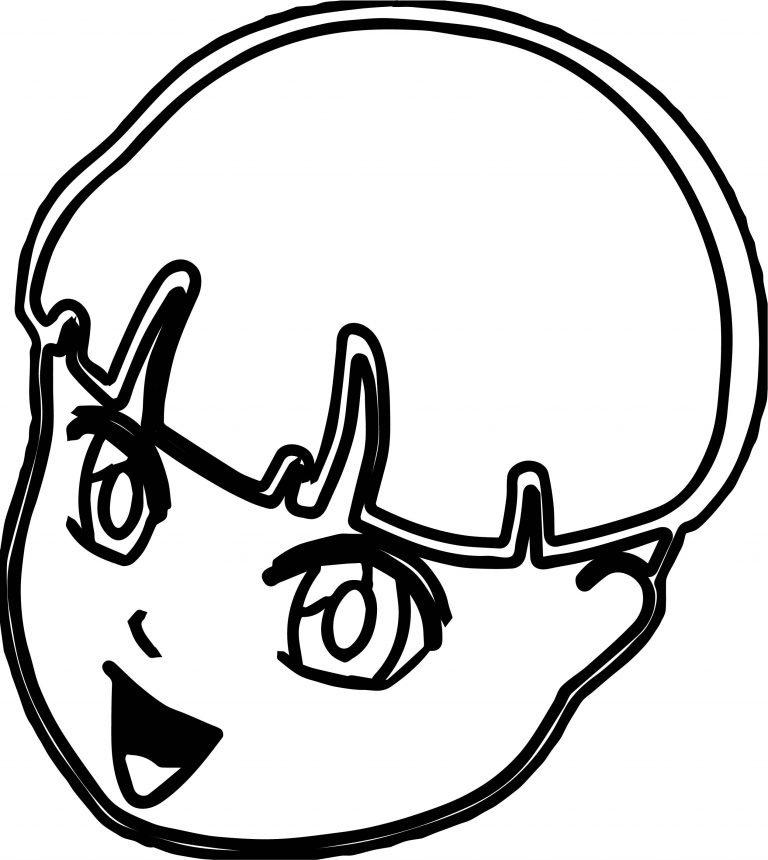 Boy Smile Face Outline Coloring Page | Wecoloringpage.com