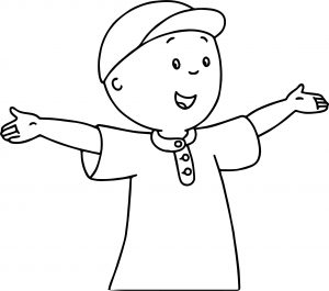 Caillou Here I Am Coloring Page