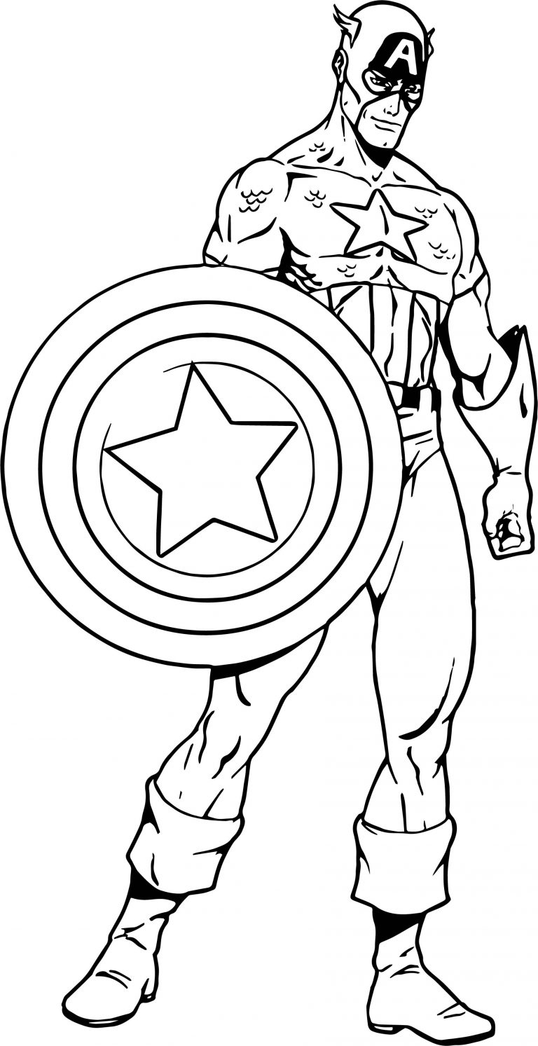 Captain America Captain Ready Coloring Page - Wecoloringpage.com