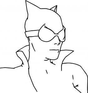 Cat Woman Face Coloring Page
