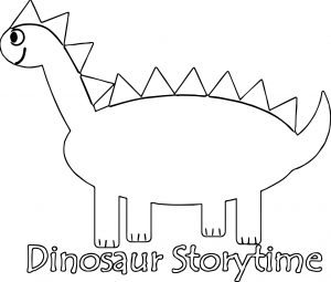 Dinosaur Storytime Coloring Page
