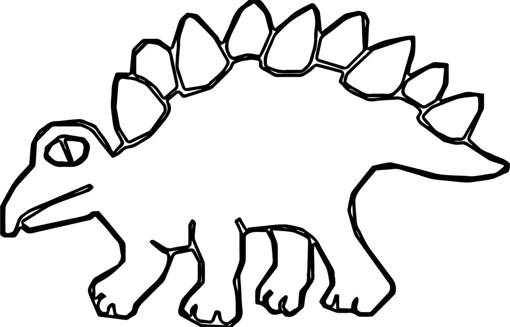 Green Art Dinosaur Stegosaurus Ancient Spikes Coloring Page ...