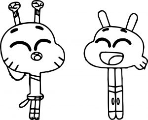 Gumball And Darwin Yes Coloring Page