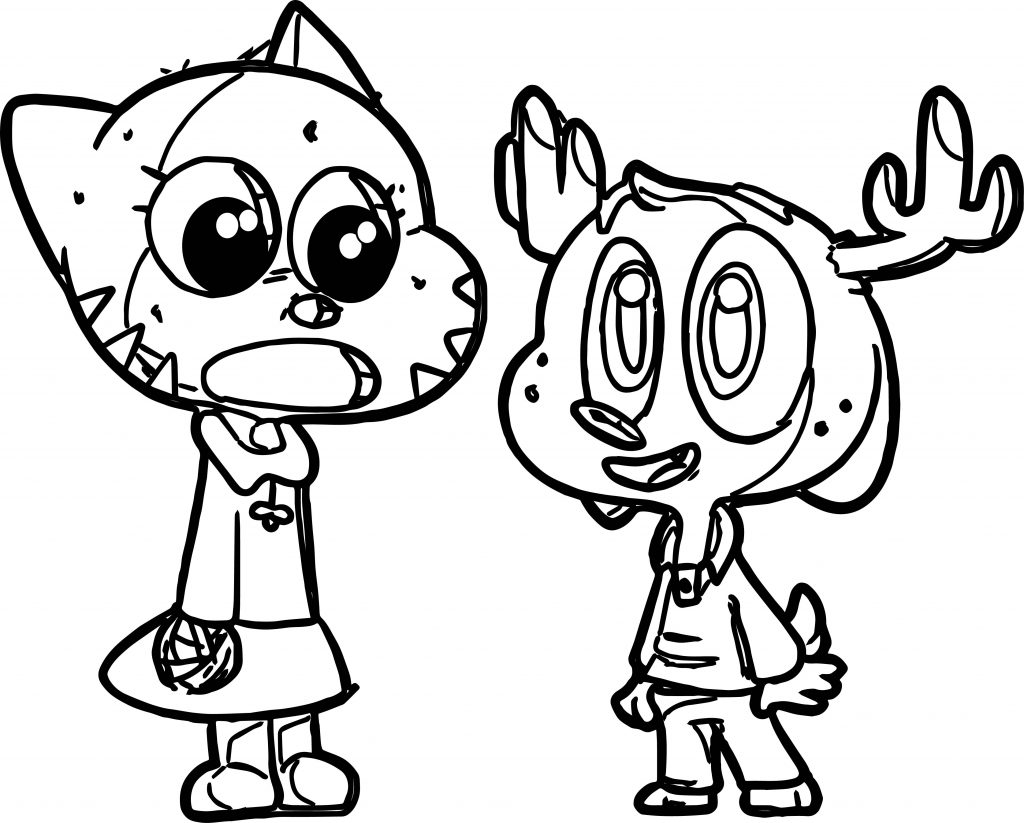 Gumball And Friend Coloring Page - Wecoloringpage.com