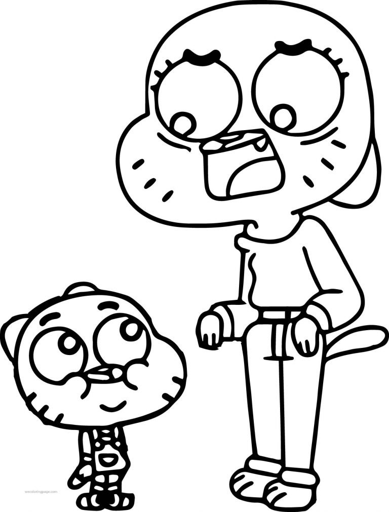 Gumball And Mommy Talking Coloring Page | Wecoloringpage.com